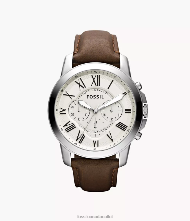 Fossil Watch Men Brown Grant Chronograph Leather Watch D2VPL1451