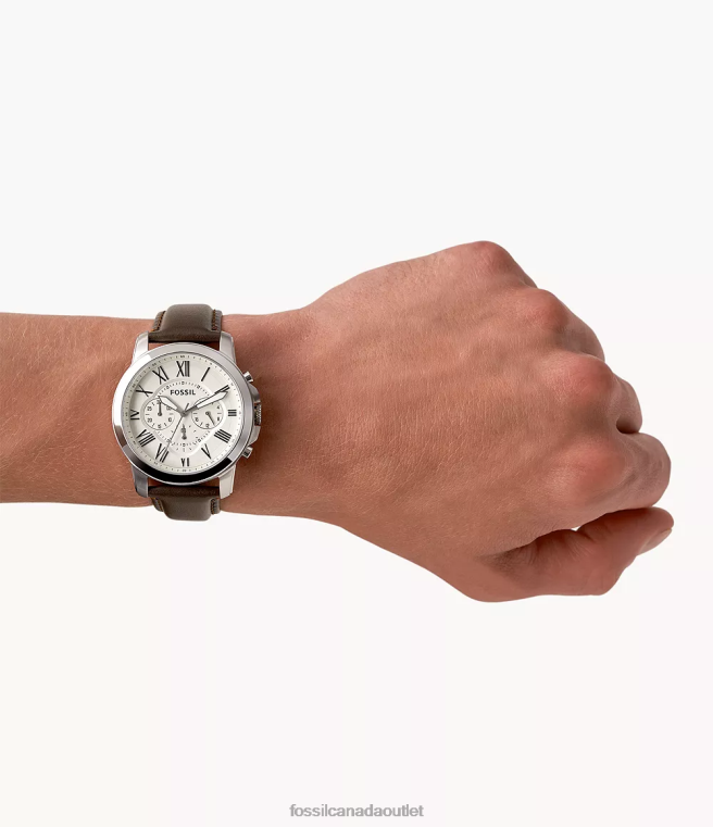 Fossil Watch Men Brown Grant Chronograph Leather Watch D2VPL1451
