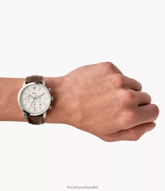 Fossil Watch Men Brown Neutra Chronograph Leather Watch D2VPL1402