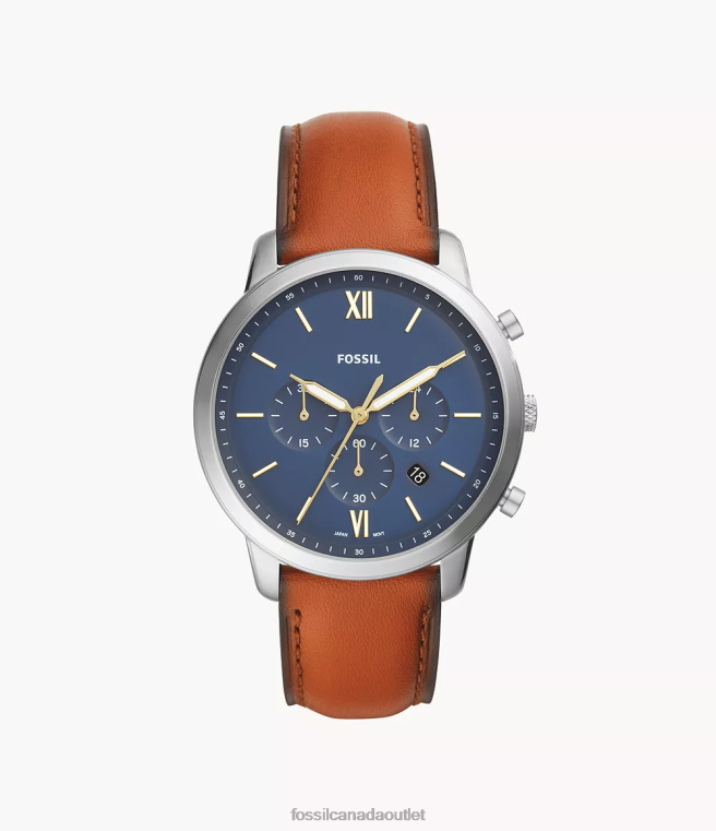 Fossil Watch Men Brown Neutra Chronograph Leather Watch D2VPL1431