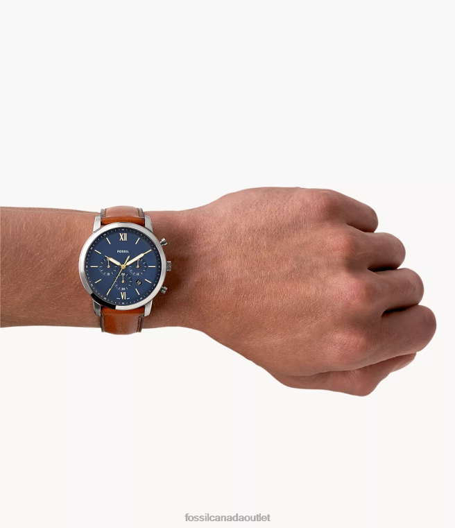 Fossil Watch Men Brown Neutra Chronograph Leather Watch D2VPL1431