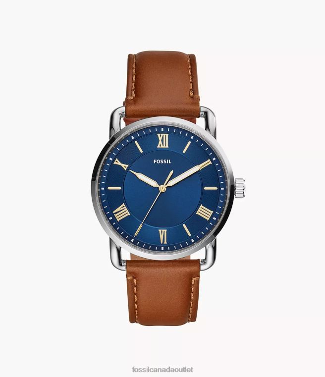 Fossil Watch Men Luggage Copeland 42mm Three-Hand Leather Watch D2VPL1449
