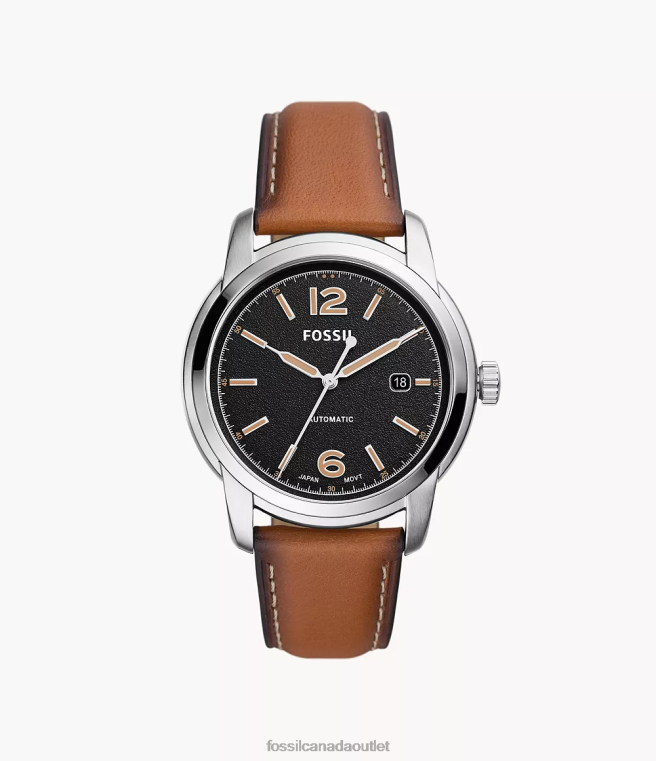 Fossil Watch Men Luggage Heritage Automatic Leather Watch D2VPL1452