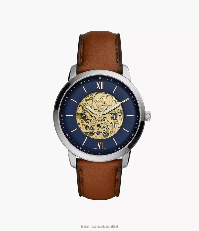 Fossil Watch Men Luggage Neutra Automatic Leather Watch D2VPL1441