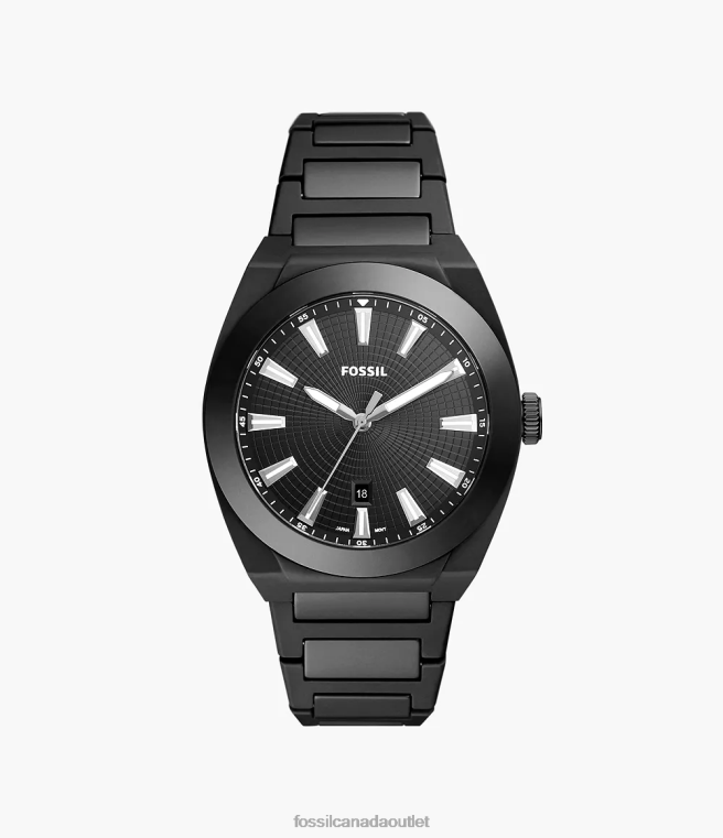 Fossil Watch Men Black Everett Three-Hand Date Ceramic Watch D2VPL1600