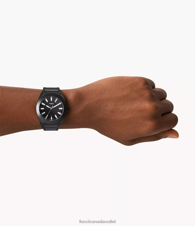 Fossil Watch Men Black Everett Three-Hand Date Ceramic Watch D2VPL1600