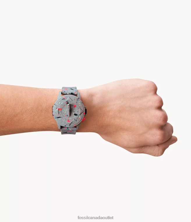 STAPLE x Fossil Watch Men Pigeon Grey Limited Edition Automatic Silicone Watch D2VPL1590