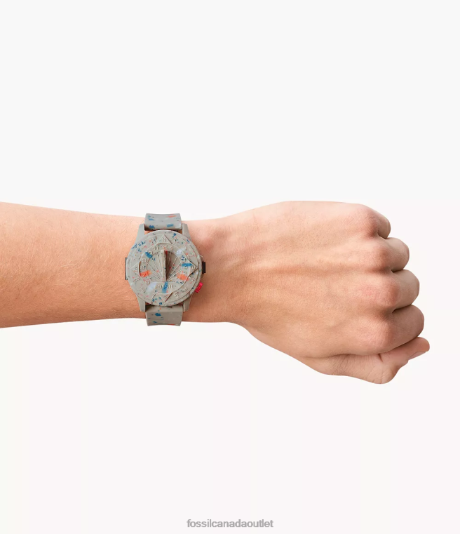 STAPLE x Fossil Watch Men Sandstone Limited Edition Automatic Silicone Watch D2VPL1596