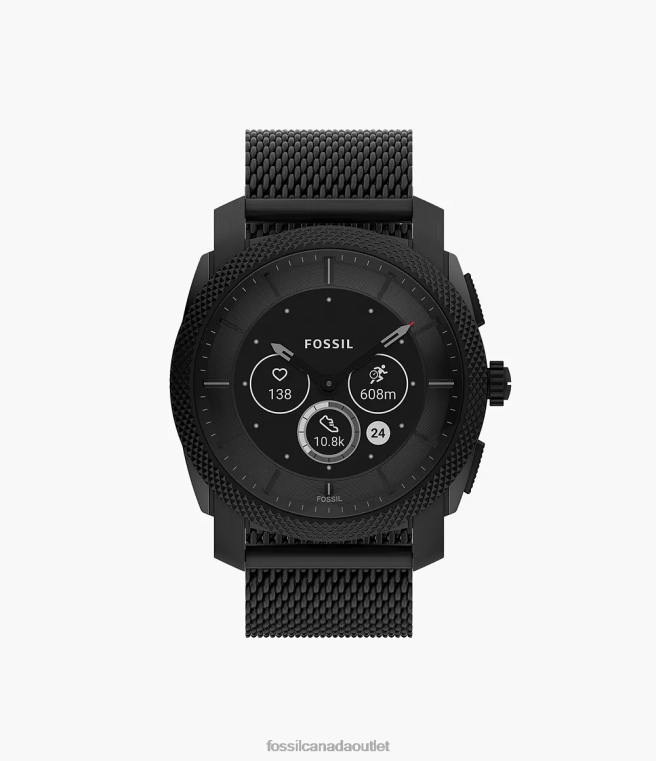 Fossil Watch Men Black Machine Gen 6 Hybrid Smartwatch Stainless Steel D2VPL1330