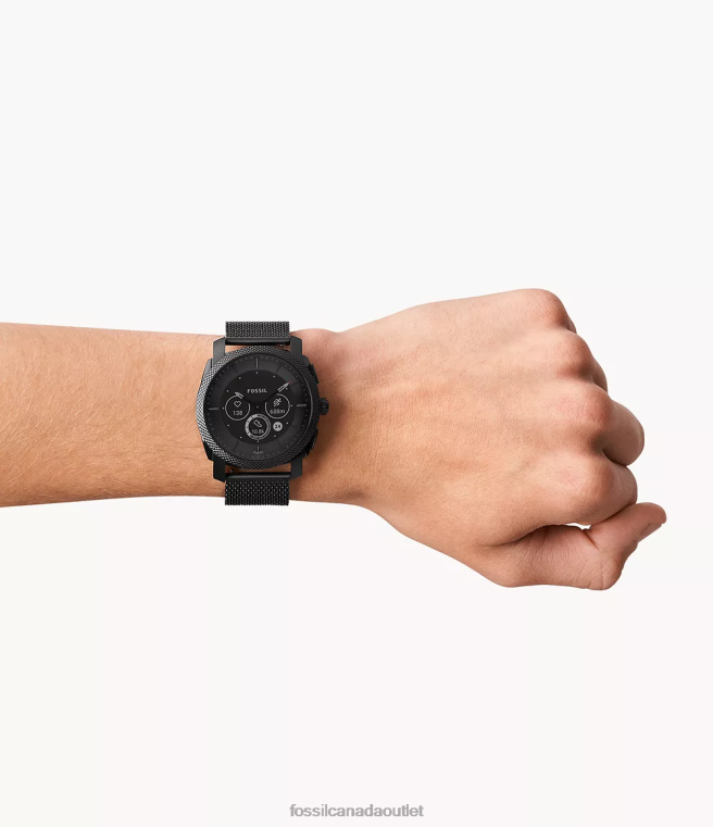 Fossil Watch Men Black Machine Gen 6 Hybrid Smartwatch Stainless Steel D2VPL1330
