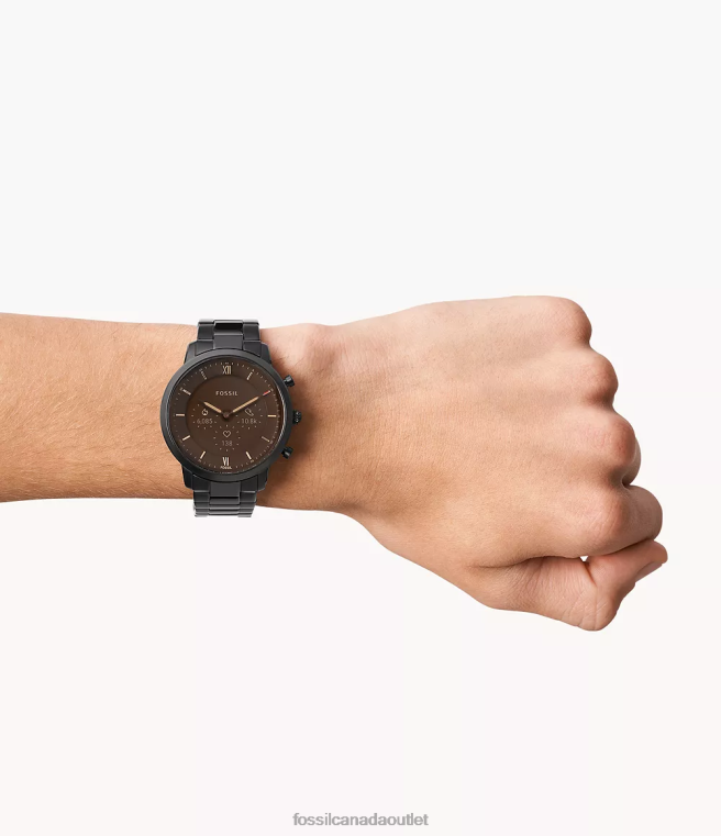 Fossil Watch Men Black Neutra Gen 6 Hybrid Smartwatch Stainless Steel D2VPL1336