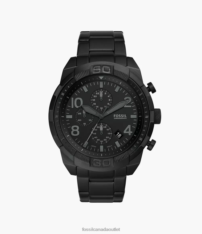 Fossil Watch Men Black Bronson Chronograph Stainless Steel Watch D2VPL1367