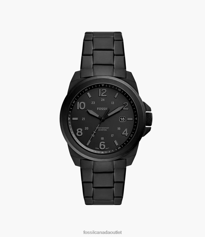 Fossil Watch Men Black Bronson Three-Hand Date Stainless Steel Watch D2VPL1349
