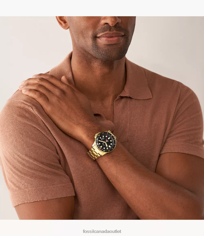 Fossil Watch Men Blue GMT Stainless Steel Watch D2VPL1356