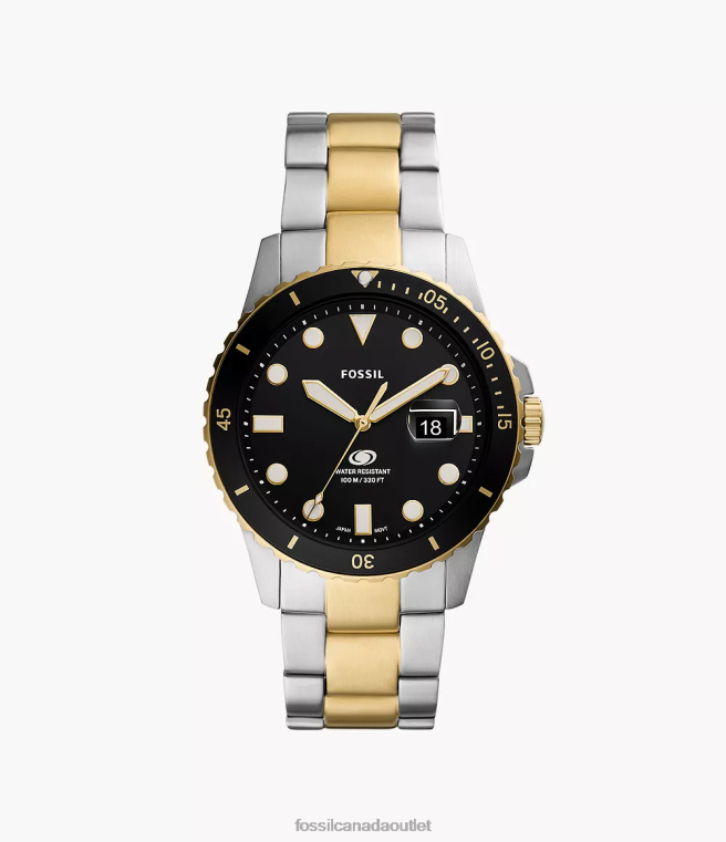Fossil Watch Men Blue Three-Hand Date Stainless Steel Watch D2VPL1369