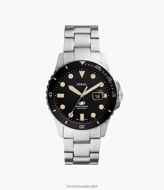 Fossil Watch Men Blue Three-Hand Date Stainless Steel Watch D2VPL1378