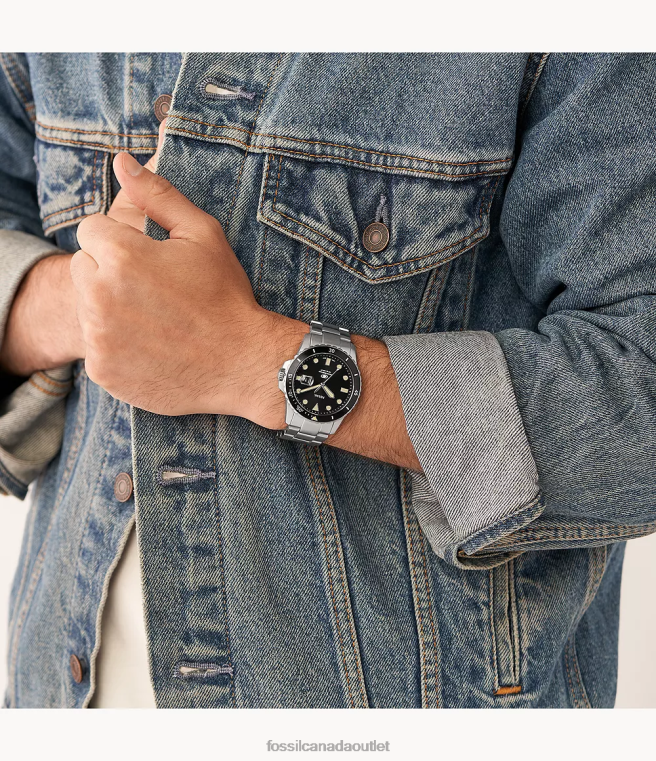 Fossil Watch Men Blue Three-Hand Date Stainless Steel Watch D2VPL1378