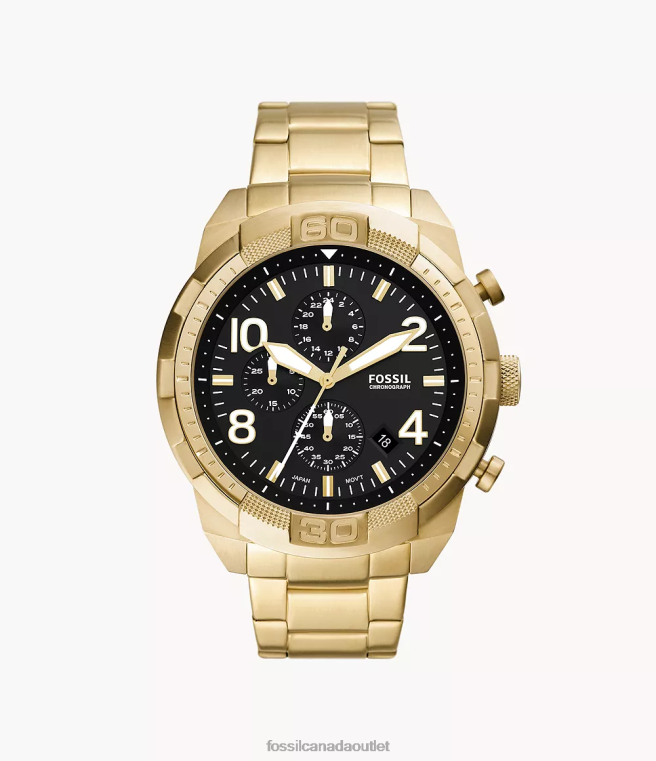 Fossil Watch Men Gold-Tone Bronson Chronograph Stainless Steel Watch D2VPL1339