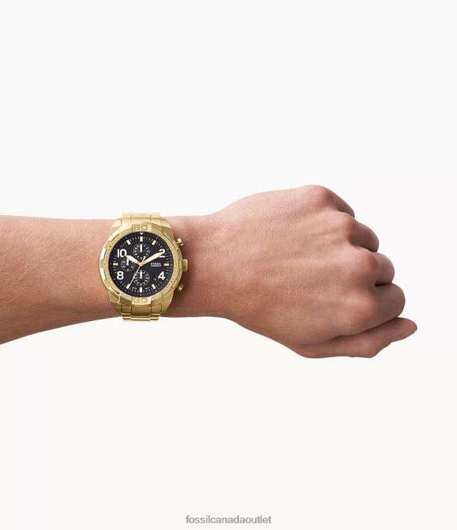 Fossil Watch Men Gold-Tone Bronson Chronograph Stainless Steel Watch D2VPL1339