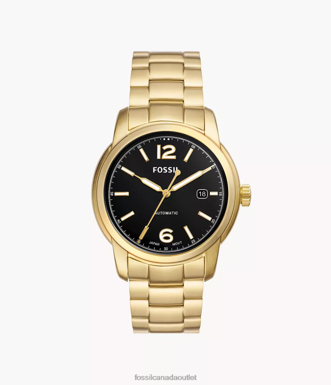 Fossil Watch Men Gold-Tone Heritage Automatic Stainless Steel Watch D2VPL1382