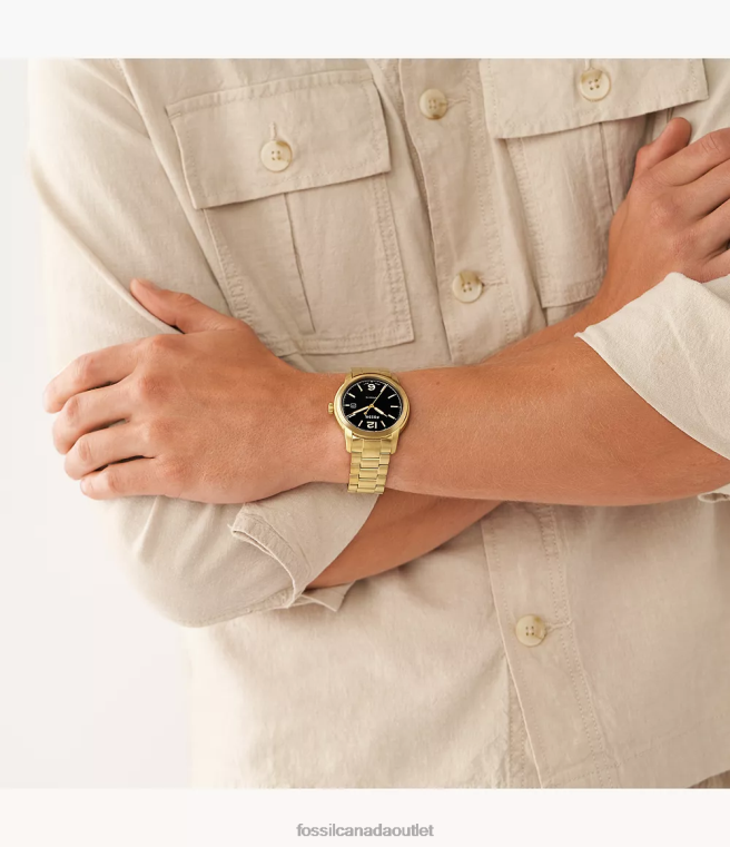 Fossil Watch Men Gold-Tone Heritage Automatic Stainless Steel Watch D2VPL1382