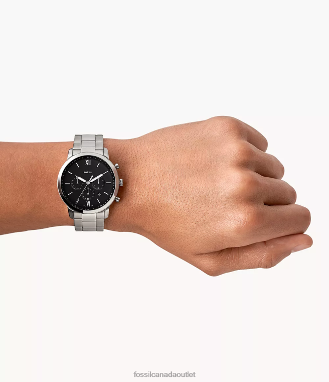 Fossil Watch Men Silver Neutra Chronograph Stainless Steel Watch D2VPL1338