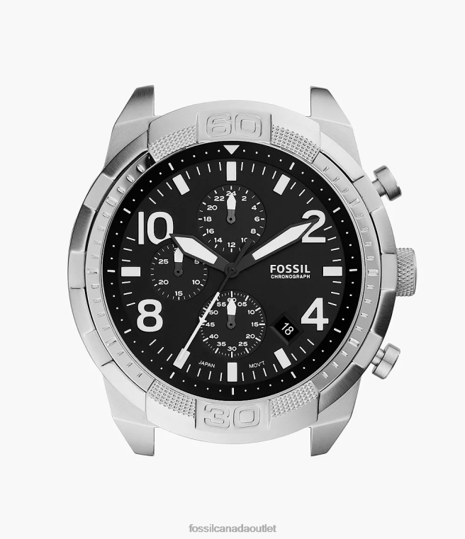 Fossil Watch Men Silver-Tone Bronson Chronograph Stainless Steel Watch Case D2VPL1390
