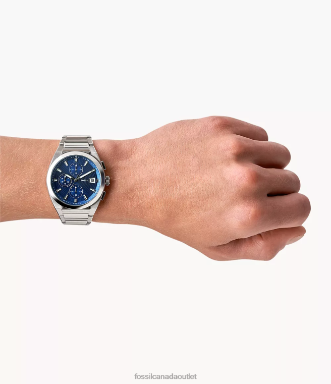 Fossil Watch Men Silver-Tone Everett Chronograph Stainless Steel Watch D2VPL1373