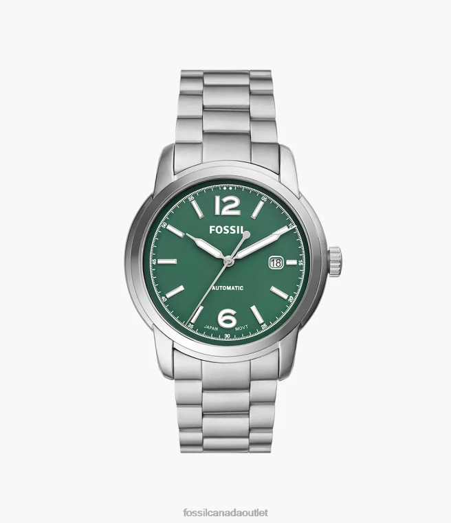 Fossil Watch Men Silver-Tone Heritage Automatic Stainless Steel Watch D2VPL1365