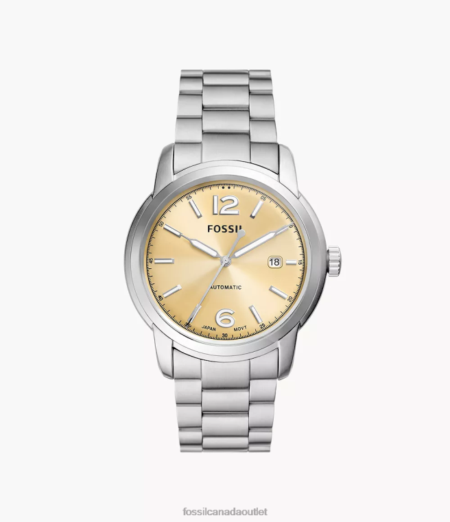 Fossil Watch Men Silver-Tone Heritage Automatic Stainless Steel Watch D2VPL1391