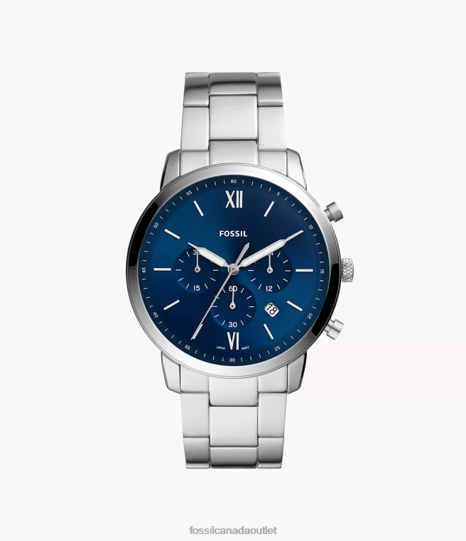 Fossil Watch Men Silver-Tone Neutra Chronograph Stainless Steel Watch D2VPL1343