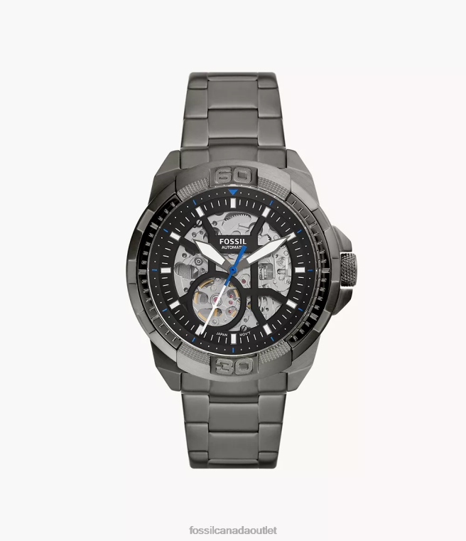 Fossil Watch Men Smoke Bronson Automatic Stainless Steel Watch D2VPL1388