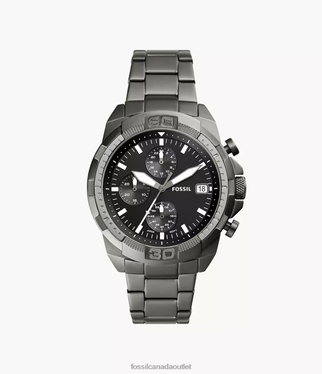 Fossil Watch Men Smoke Bronson Chronograph Stainless Steel Watch D2VPL1341