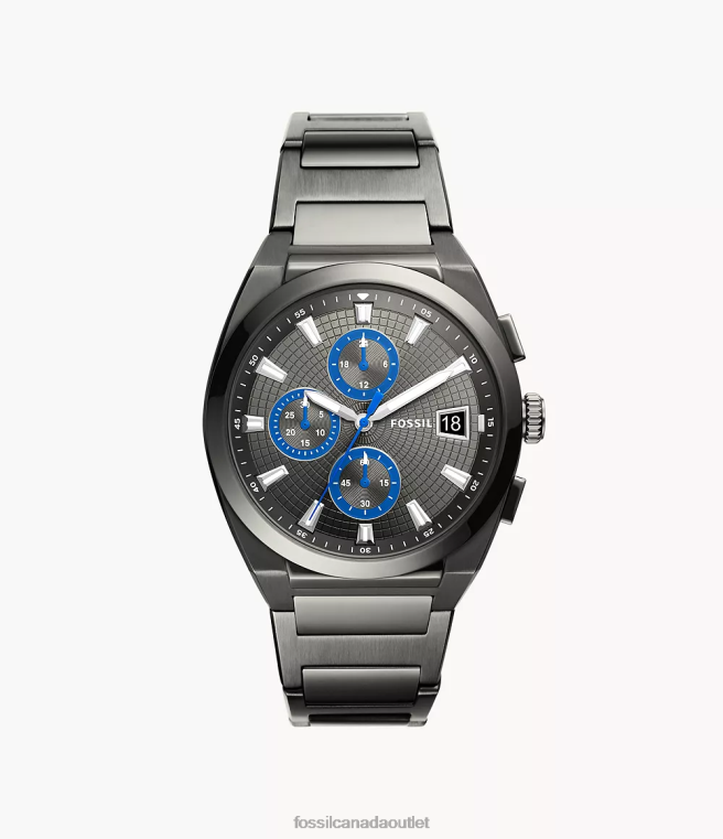 Fossil Watch Men Smoke Everett Chronograph Stainless Steel Watch D2VPL1377