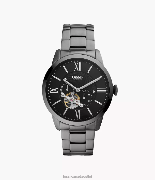 Fossil Watch Men Smoke Townsman Automatic Stainless Steel Watch D2VPL1360