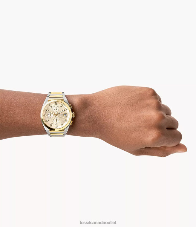 Fossil Watch Men Two-Tone Everett Chronograph Stainless Steel Watch D2VPL1368