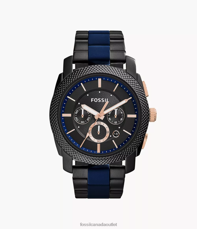 Fossil Watch Men Two-Tone Machine Stainless Steel Watch D2VPL1526