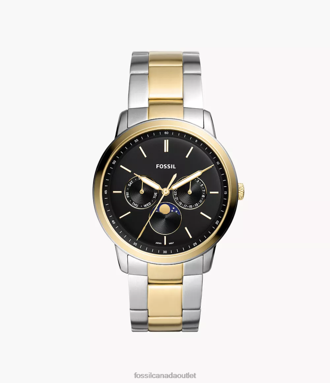 Fossil Watch Men Two-Tone Neutra Moonphase Multifunction Stainless Steel Watch D2VPL1376