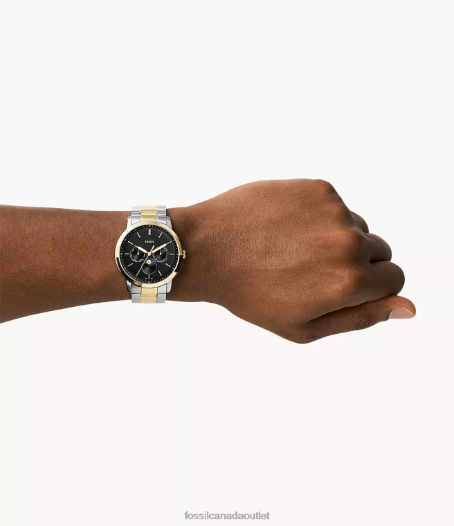 Fossil Watch Men Two-Tone Neutra Moonphase Multifunction Stainless Steel Watch D2VPL1376