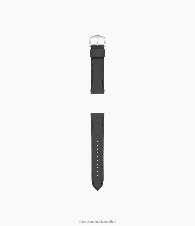 Fossil Accessory Men Black 22mm LiteHide Leather Strap D2VPL1479