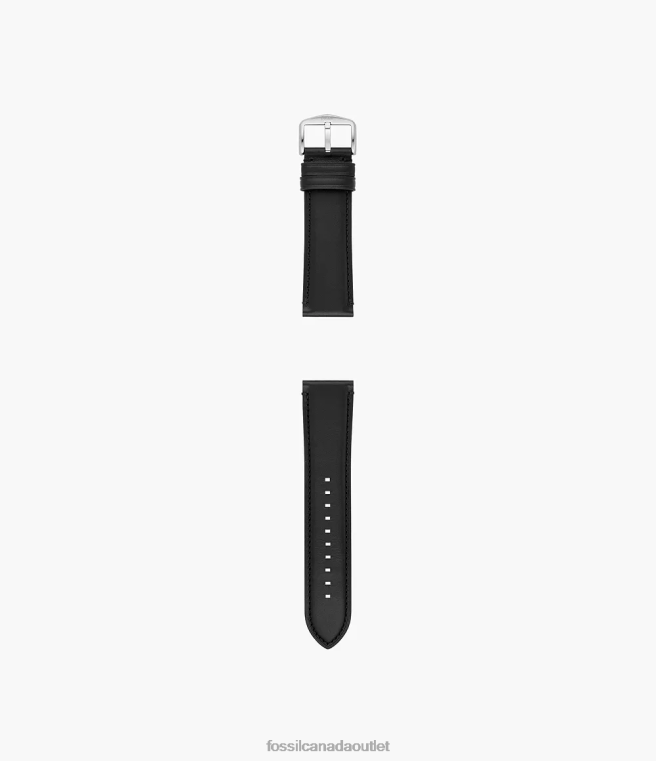 Fossil Accessory Men Black 24mm LiteHide Leather Strap D2VPL1491