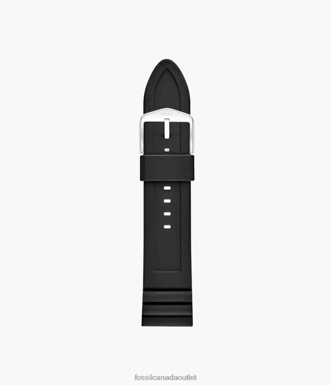 Fossil Accessory Men Black 24mm Silicone Watch Strap D2VPL1493