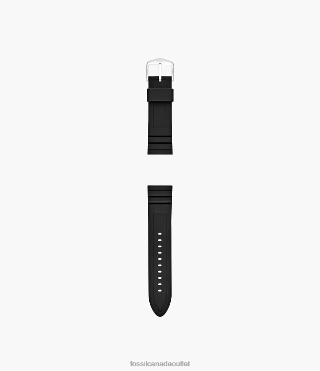 Fossil Accessory Men Black 24mm Silicone Watch Strap D2VPL1493