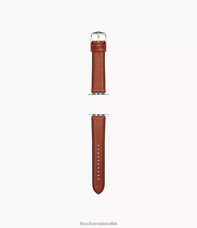 Fossil Accessory Men Brown 42mm/44mm/45mm Leather Band for Apple Watch D2VPL1495
