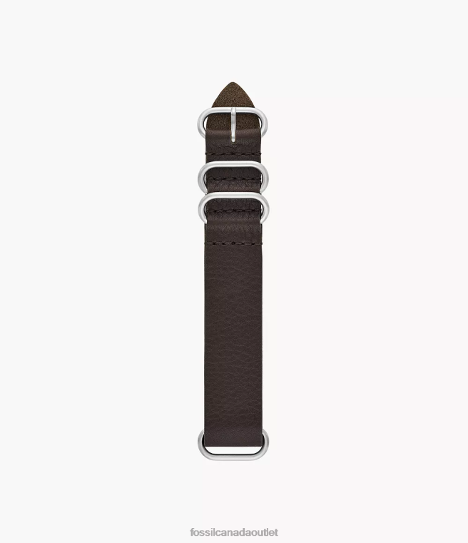 Fossil Accessory Men Dark Brown 22mm LiteHide Leather Strap D2VPL1507