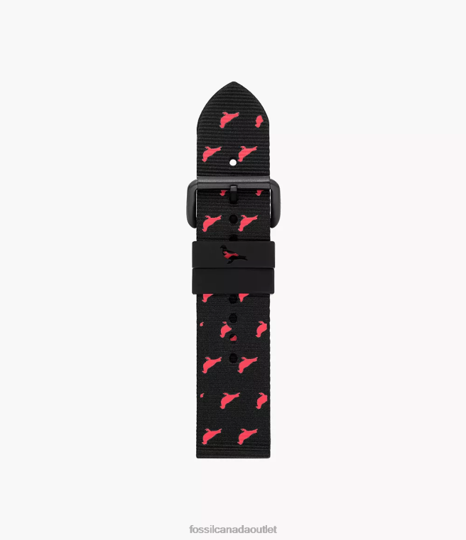 STAPLE x Fossil Accessory Men Black Limited Edition 22mm rPET Strap D2VPL1486