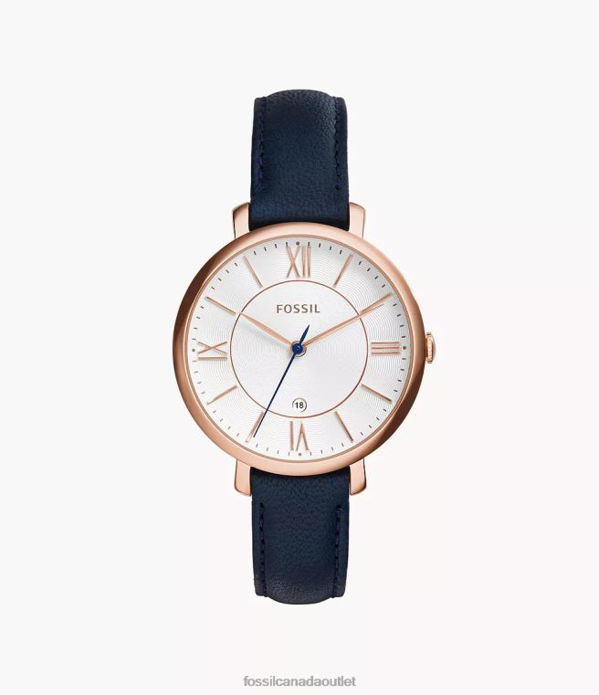Fossil Watch Women Blue Jacqueline Navy Leather Watch D2VPL101