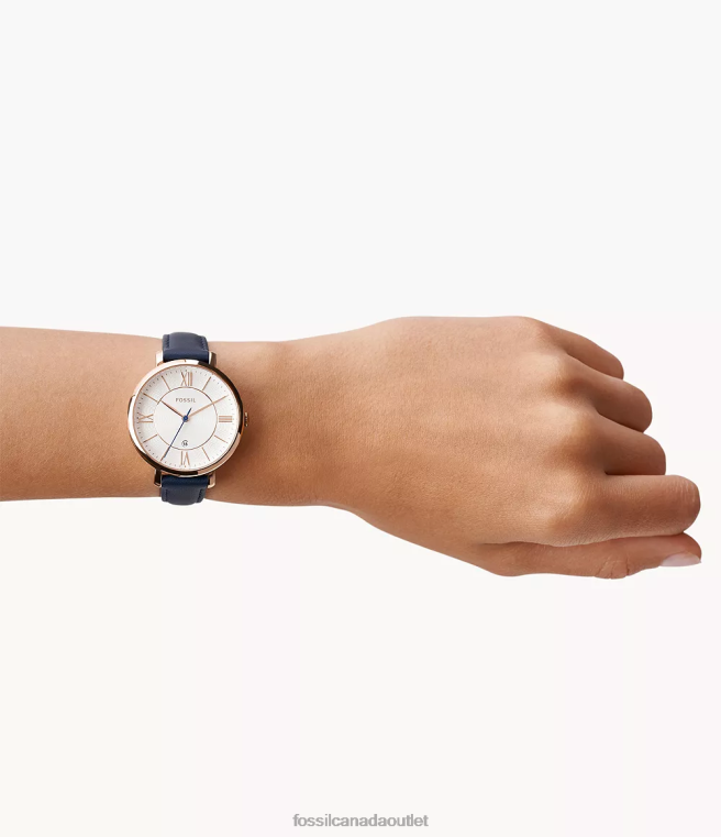 Fossil Watch Women Blue Jacqueline Navy Leather Watch D2VPL101