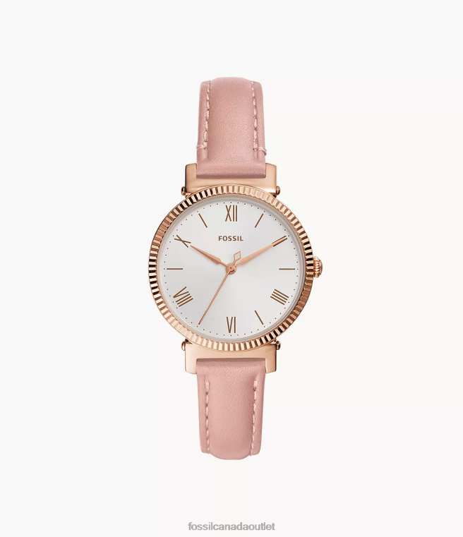 Fossil Watch Women Blush Daisy Three-Hand Leather Watch D2VPL86