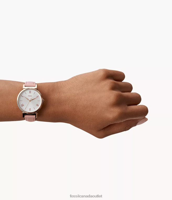 Fossil Watch Women Blush Daisy Three-Hand Leather Watch D2VPL86